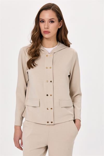 Önü Çıtçıtlı Kapüşonlu S-Shirt 025-2108