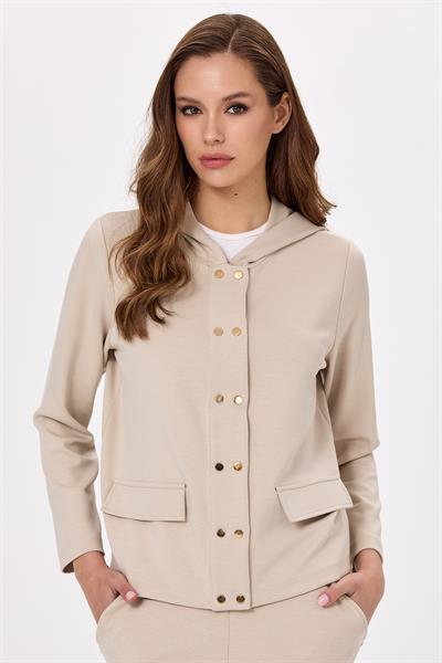 Önü Çıtçıtlı Kapüşonlu S-Shirt 025-2108