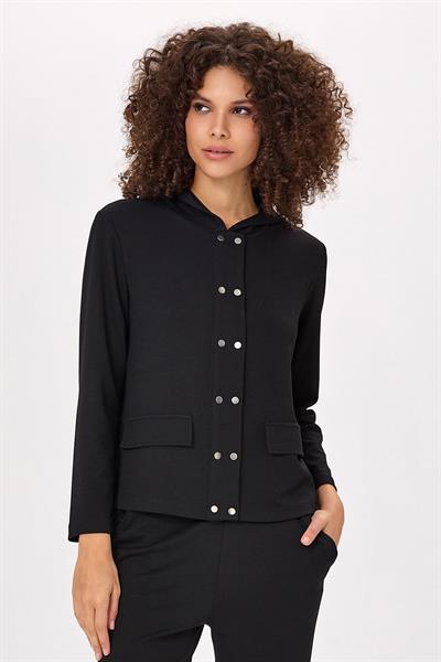 Önü Çıtçıtlı Kapüşonlu S-Shirt 025-2108