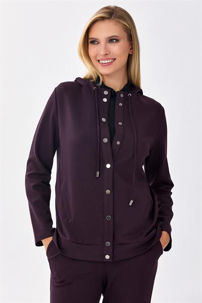 Önü Çıtçıtlı Kapüşonlu S-Shirt 256-2108