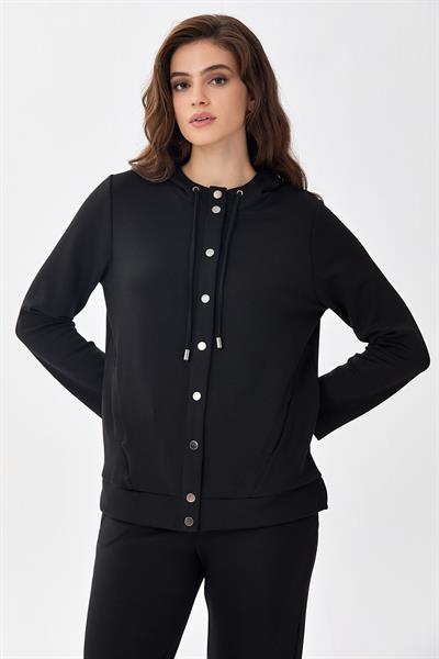 Önü Çıtçıtlı Kapüşonlu S-Shirt 256-2108