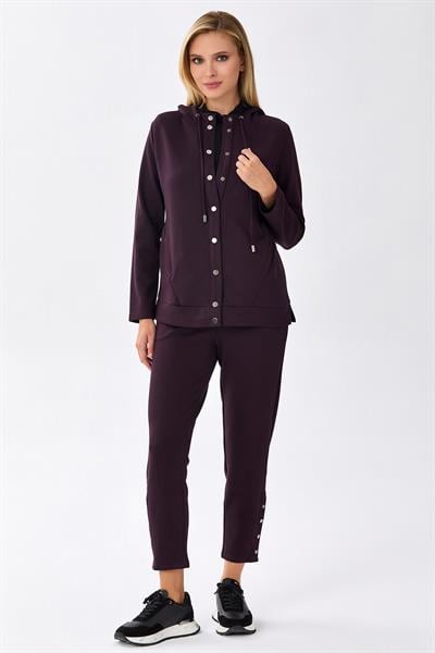 Önü Çıtçıtlı Kapüşonlu S-Shirt 256-2108