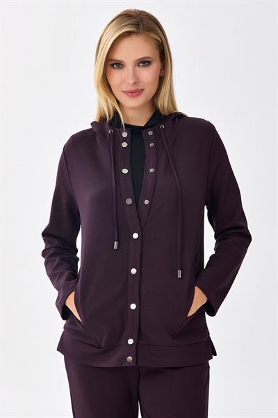 Önü Çıtçıtlı Kapüşonlu S-Shirt 256-2108