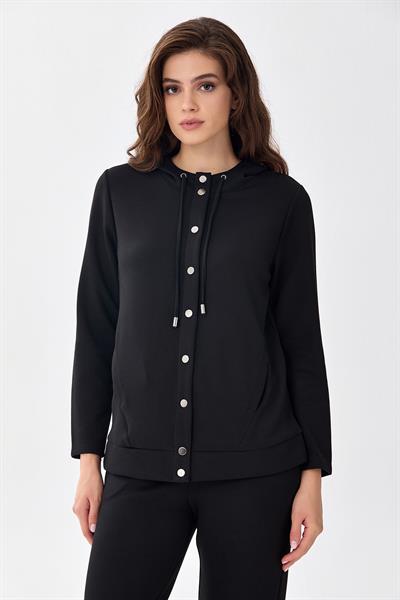 Önü Çıtçıtlı Kapüşonlu S-Shirt 256-2108