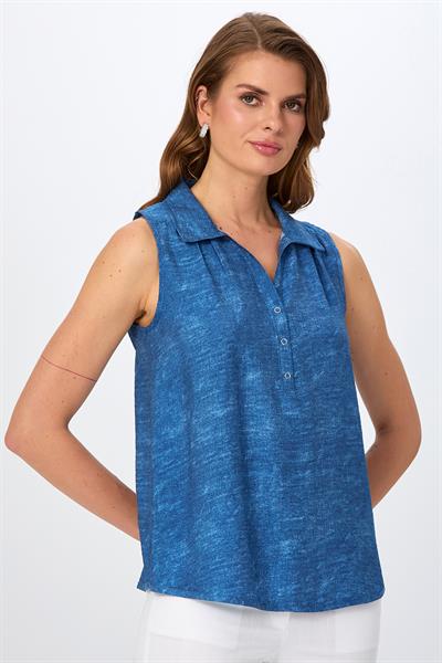 Önü Çıtçıtlı Polo Yaka Bluz 026-3009