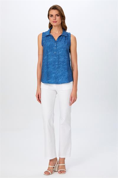 Önü Çıtçıtlı Polo Yaka Bluz 026-3009