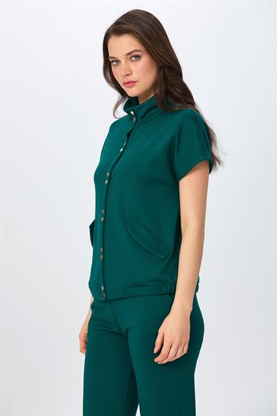 Önü Çıtçıtlı Düşük Kol S-Shirt 026-2106