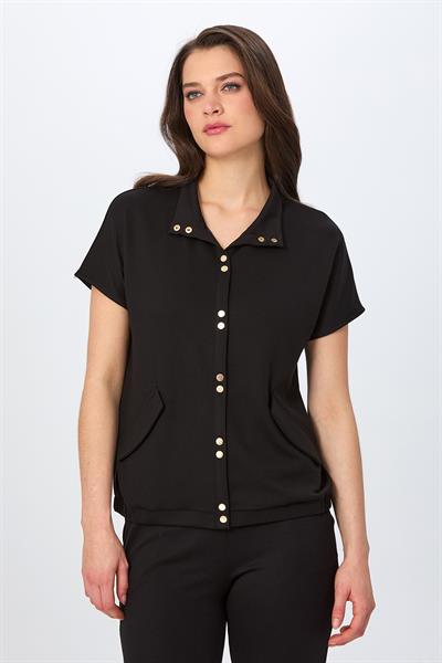Önü Çıtçıtlı Düşük Kol S-Shirt 026-2106
