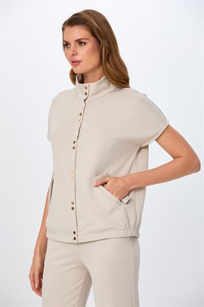 Önü Çıtçıtlı Düşük Kol S-Shirt 026-2106