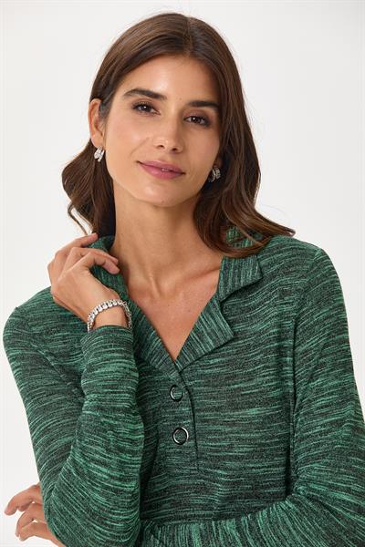Önü Çıtçıtlı Uzun Kol Bluz 245-1203