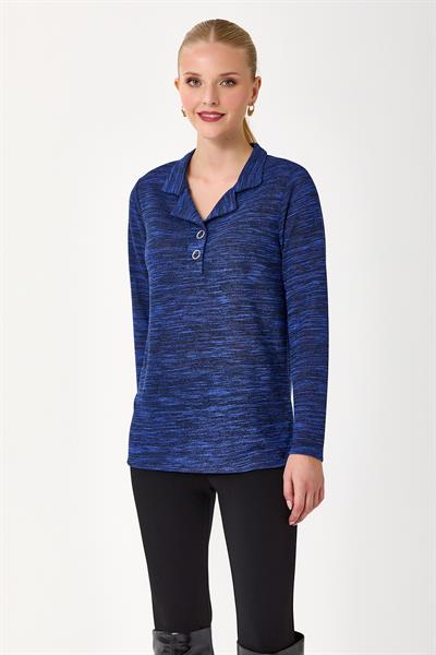 Önü Çıtçıtlı Uzun Kol Bluz 245-1203