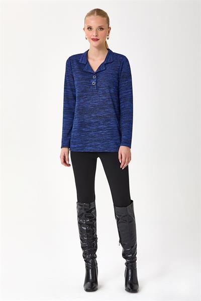 Önü Çıtçıtlı Uzun Kol Bluz 245-1203
