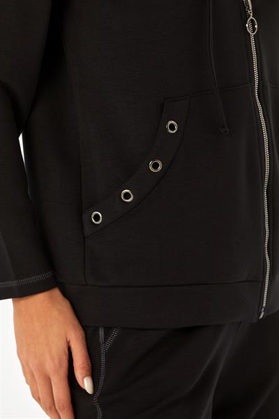 Önü Fermuarlı Kapüşonlu Cepli S-Shirt 024-2102