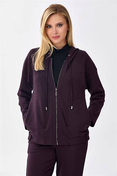 Önü Fermuarlı Kapüşonlu S-Shirt 256-2102