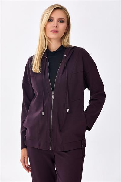 Önü Fermuarlı Kapüşonlu S-Shirt 256-2102