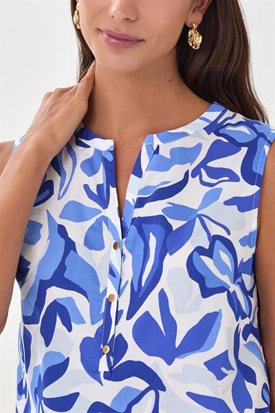 Önü Patlı Çıtçıtlı Kolsuz Bluz 025-3011