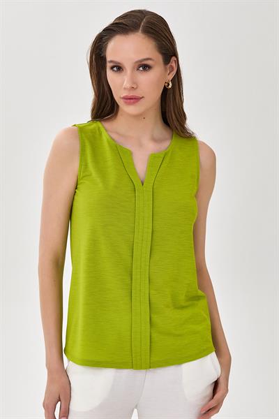 Önü Patlı Kolsuz Bluz 025-1021