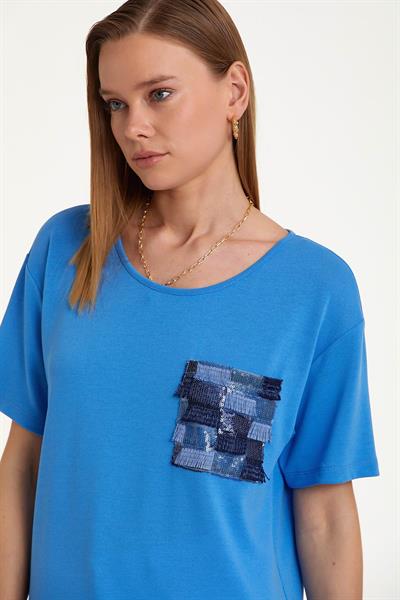 Payet Cepli Kısa Kol Bluz 023-1030