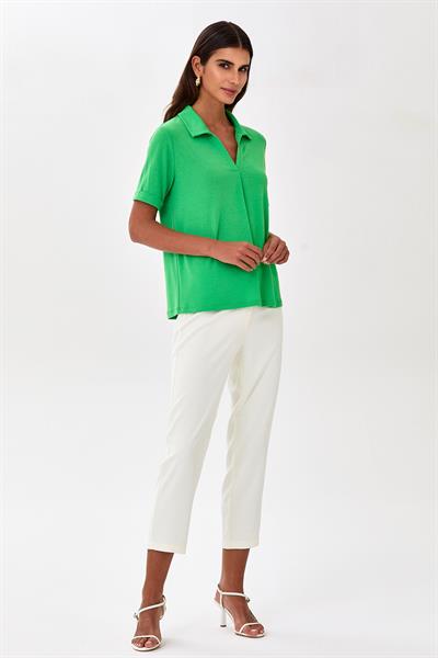 Polo Yaka Kısa Kol Bluz 025-1014