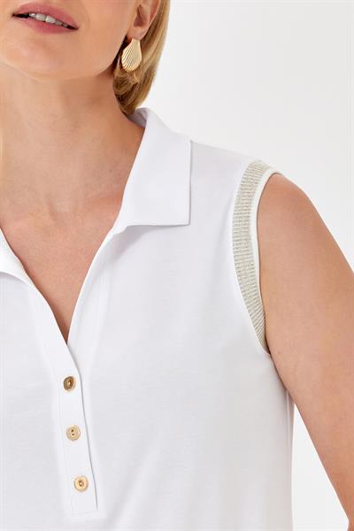 Polo Yaka Sim Şerit Detaylı Kolsuz Elbise 024-2519