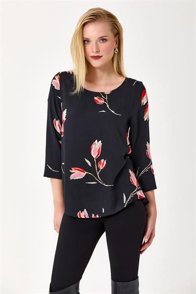 Turvakar Kollu Desenli Bluz 245-3020