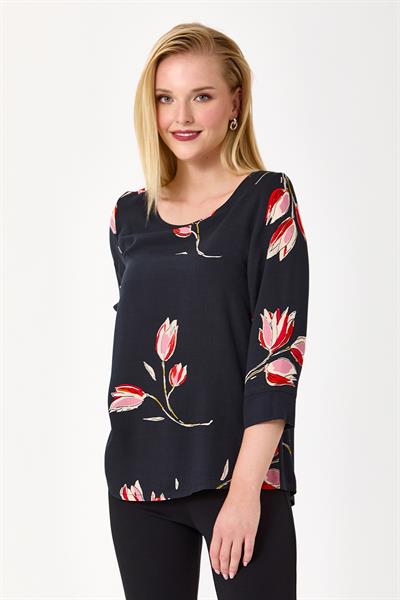 Turvakar Kollu Desenli Bluz 245-3020