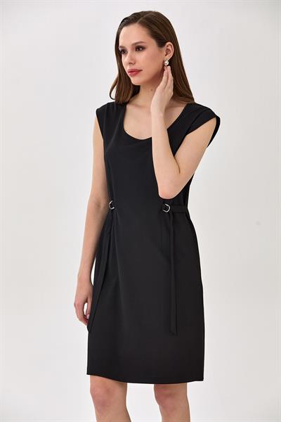 U Yaka Toka Detaylı Elbise 025-2520
