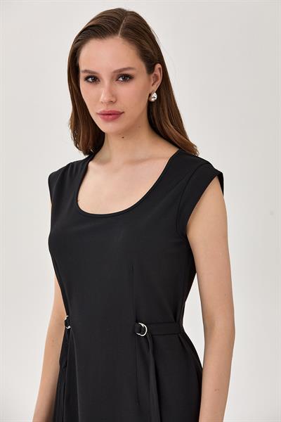 U Yaka Toka Detaylı Elbise 025-2520
