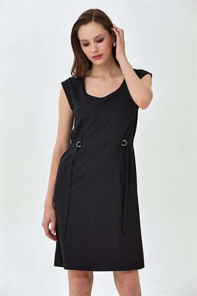U Yaka Toka Detaylı Elbise 025-2520
