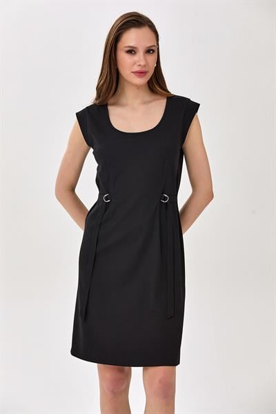 U Yaka Toka Detaylı Elbise 025-2520