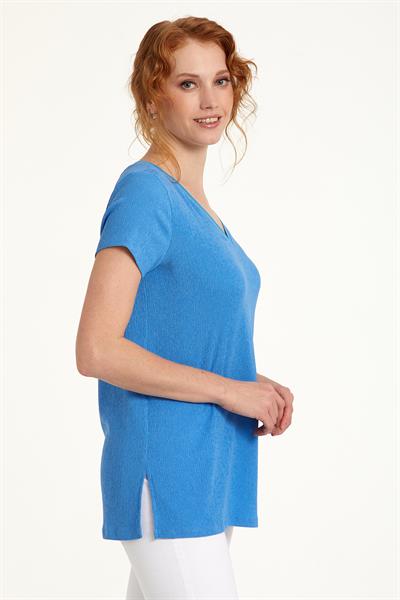 V Yaka Eteği Yırtmaçlı Bluz 023-1050