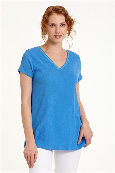 V Yaka Eteği Yırtmaçlı Bluz 023-1050