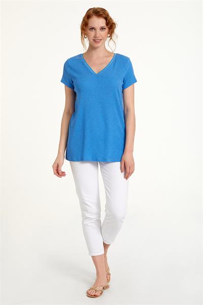 V Yaka Eteği Yırtmaçlı Bluz 023-1050