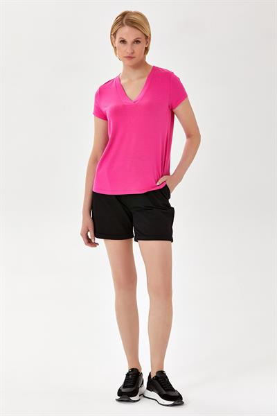 V Yaka Kısa Kol Bluz 024-1042