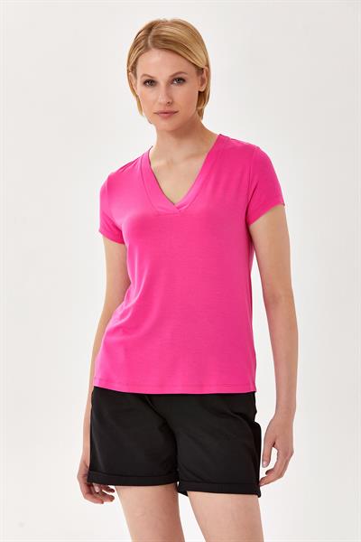 V Yaka Kısa Kol Bluz 024-1042