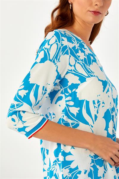 V Yaka ¾ Kol Triko Bantlı Uzun Bluz 024-3003