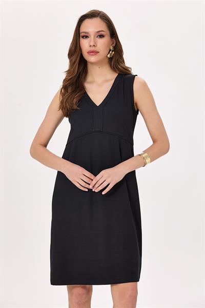 V Yaka Kolsuz Elbise 025-2503