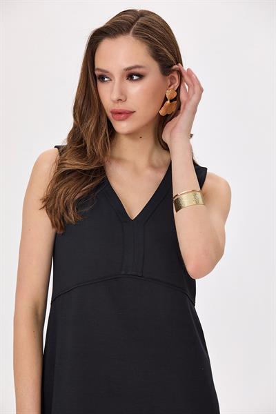 V Yaka Kolsuz Elbise 025-2503