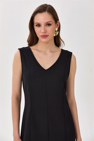 V Yaka Kolsuz Elbise 025-2525