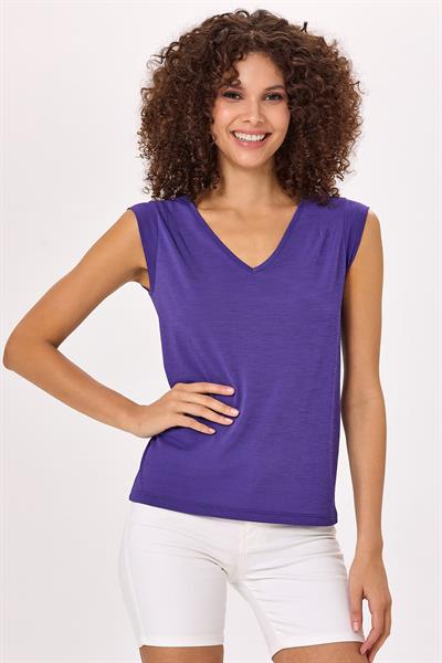 V Yaka Mini Kol Bluz 025-1034