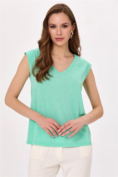 V Yaka Mini Kol Bluz 025-1034