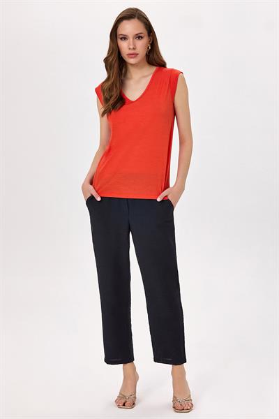 V Yaka Mini Kol Bluz 025-1034