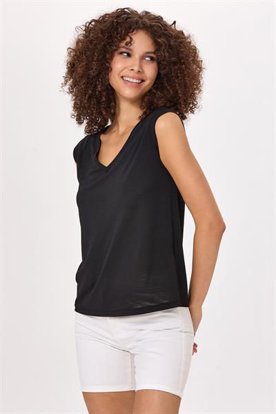 V Yaka Mini Kol Bluz 025-1034