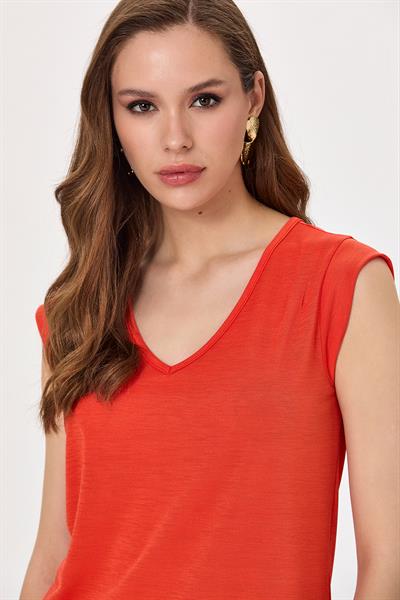 V Yaka Mini Kol Bluz 025-1034