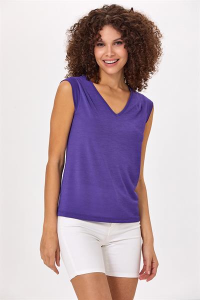 V Yaka Mini Kol Bluz 025-1034