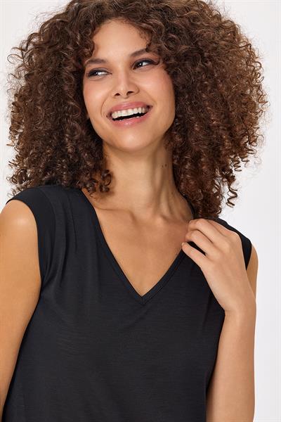 V Yaka Mini Kol Bluz 025-1034