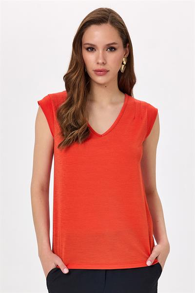 V Yaka Mini Kol Bluz 025-1034