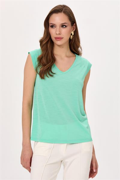 V Yaka Mini Kol Bluz 025-1034