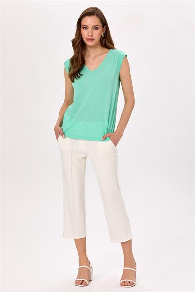 V Yaka Mini Kol Bluz 025-1034