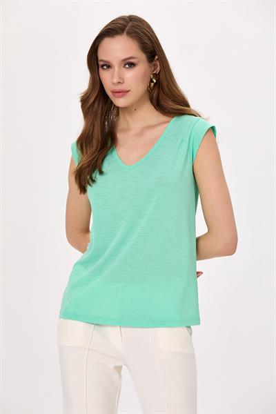 V Yaka Mini Kol Bluz 025-1034